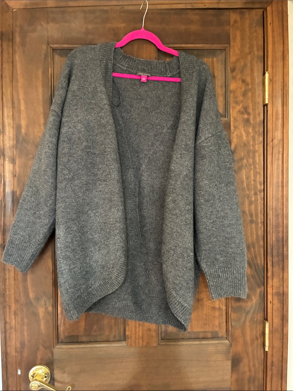 Vince Camuto Charcoal Open-Front Women's Cardigan